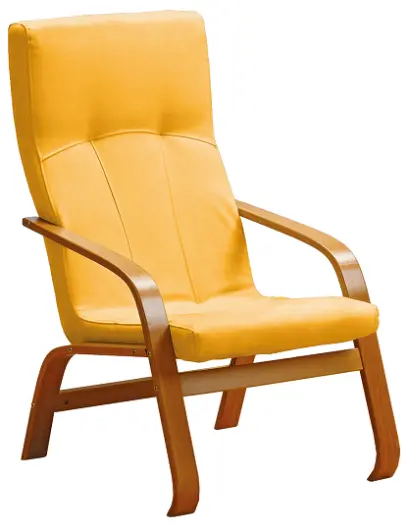 RO - 09 křeslo čalouněné koženkou Oto, dřevěné OTO T 5 - koženka žluto-oranžová